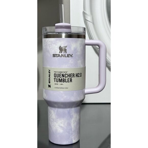 Stanley Quencher H2.0 FlowState Tumbler 40oz, WISTERIA TIE DYE PURPLE - Picture 1 of 4